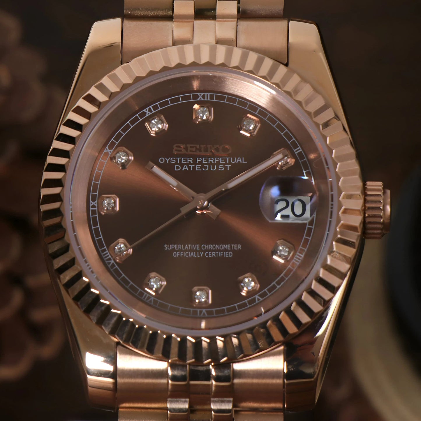SEIKOJUST | MOD ROSE BROWN DIAL