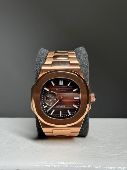 NAUTILO |  BROWN DIAL OPEN HEART