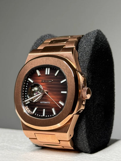 NAUTILO |  BROWN DIAL OPEN HEART