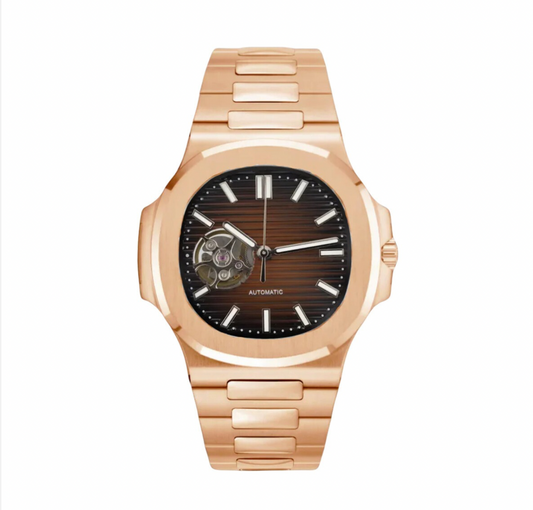 NAUTILO |  BROWN DIAL OPEN HEART