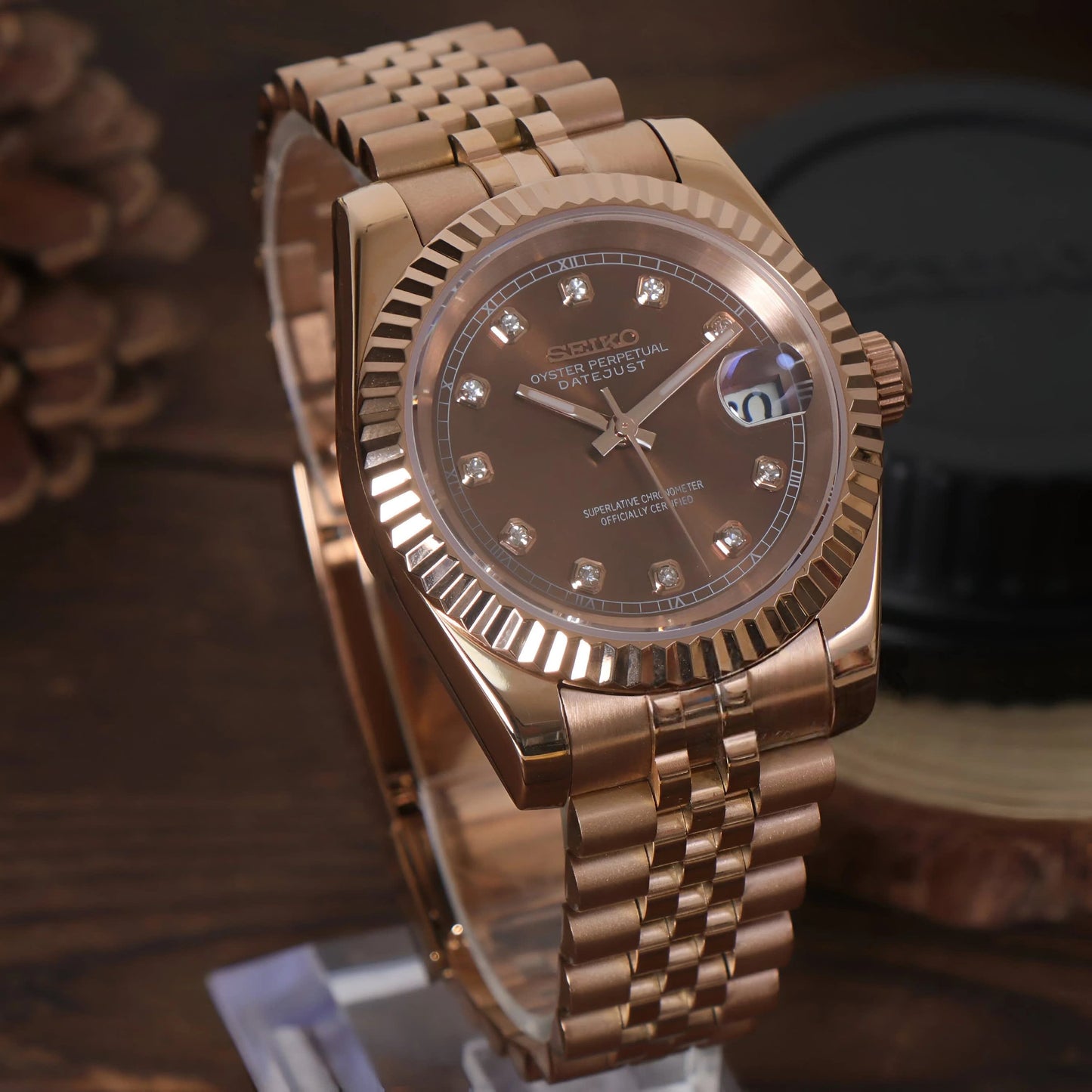 SEIKOJUST | MOD ROSE BROWN DIAL