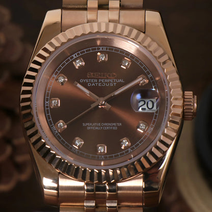 SEIKOJUST | MOD ROSE BROWN DIAL